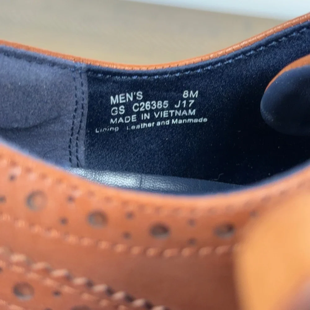 Cole Haan Shoes Mens 8M Brown Leather GrandEvolution Wingtip Oxford Business